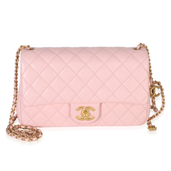Chanel Handbags - Chanel Pink Quilted Lambskin Small CC Crush Flap Bag